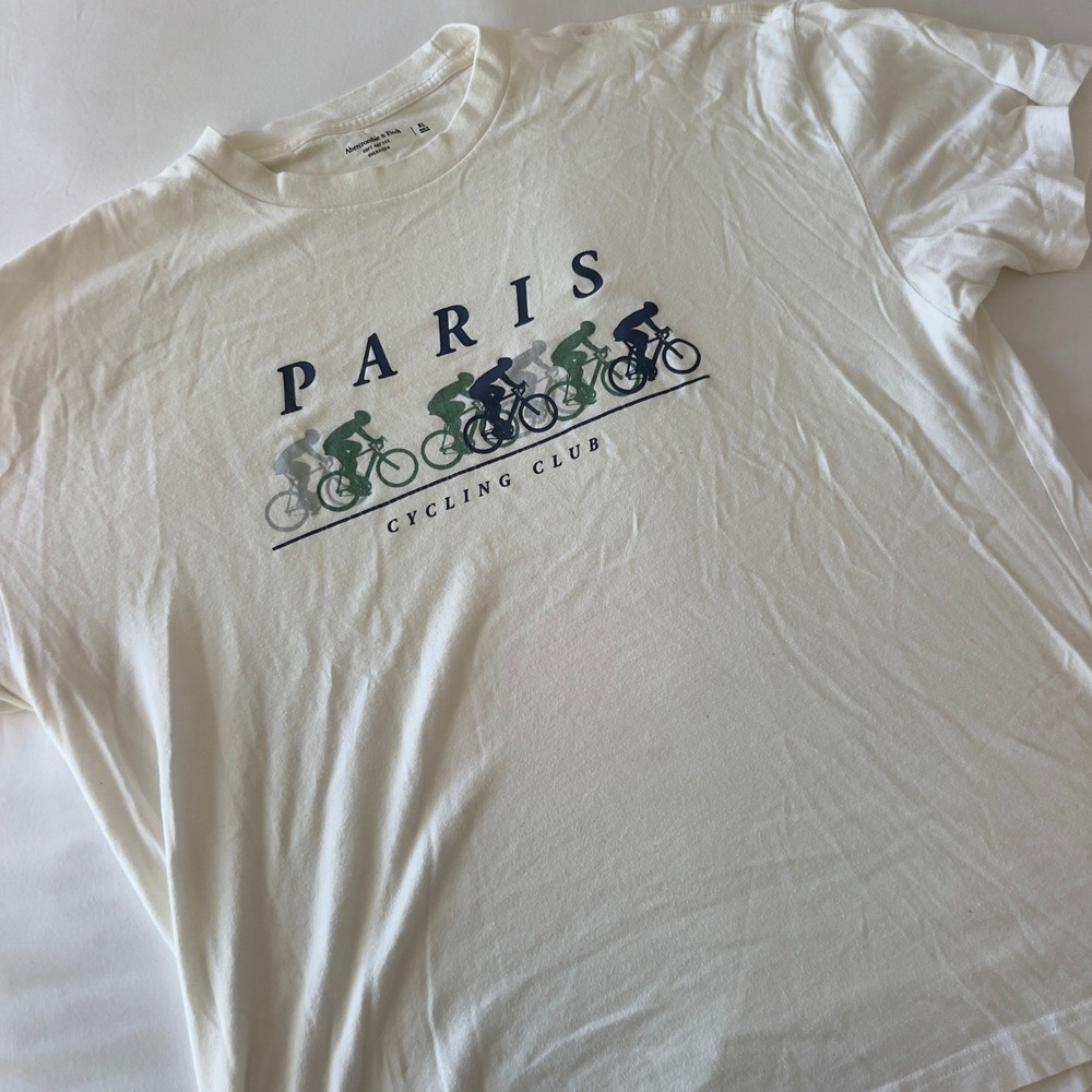Abercrombie & Fitch Paris Cycling Club Oversized Soft Tee‎ Cream XL